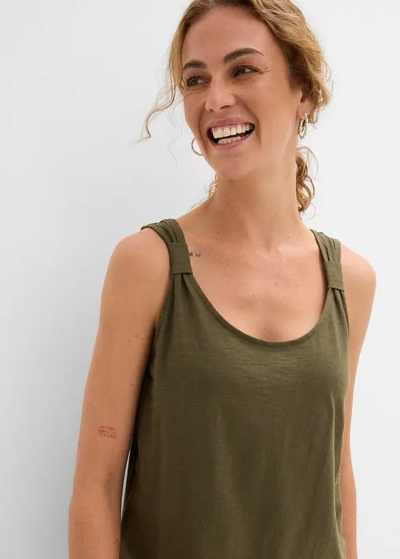 Singlet i 100% &oslash;kologisk bomull, bonprix