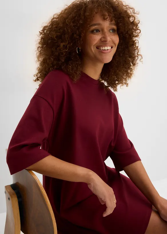 Oversized jerseykjole i formfast, &oslash;kologisk bomull, bonprix