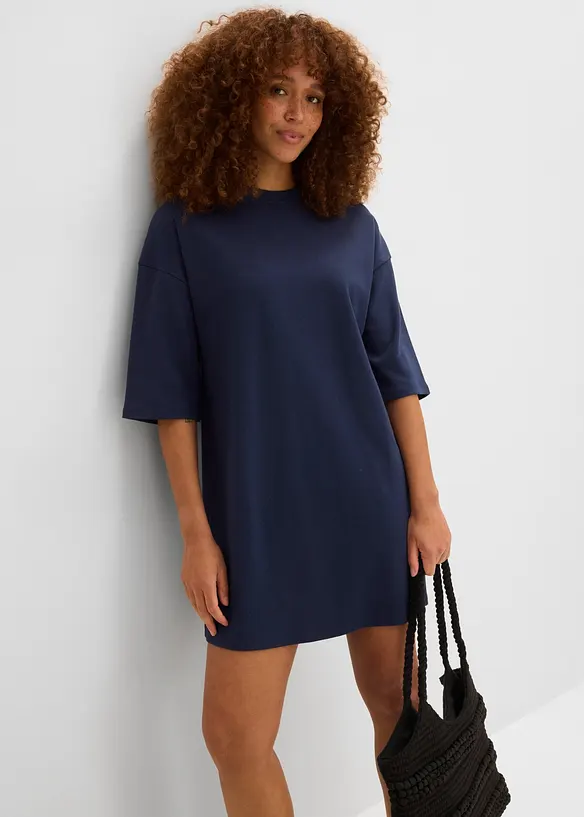 Oversized jerseykjole i formfast, &oslash;kologisk bomull, bonprix