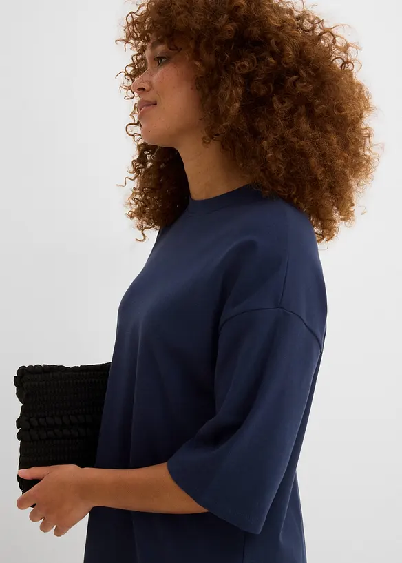 Oversized jerseykjole i formfast, &oslash;kologisk bomull, bonprix