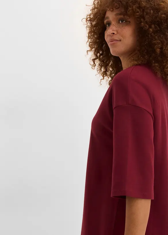 Oversized jerseykjole i formfast, &oslash;kologisk bomull, bonprix