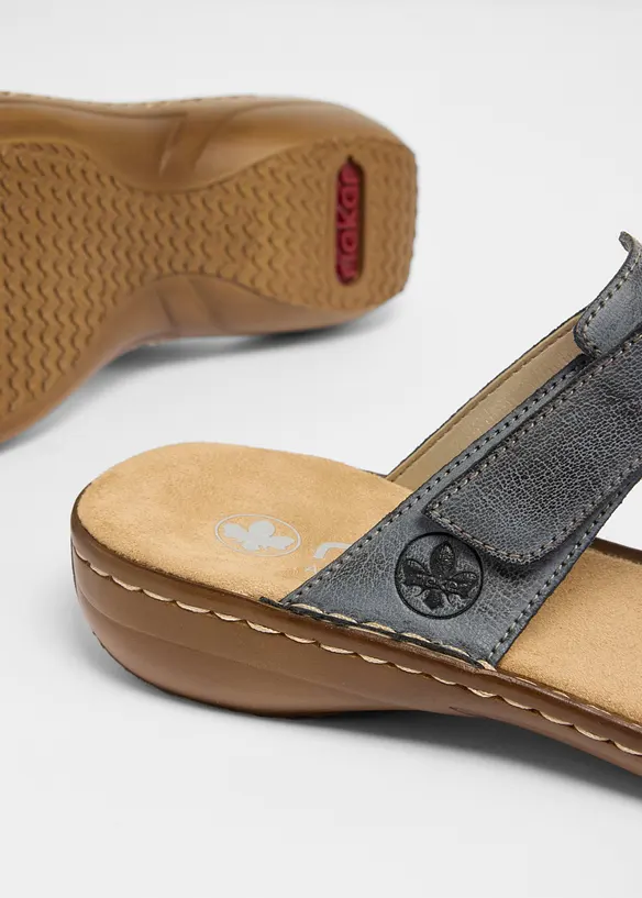 Slip-in sandaler med polstrede inners&aring;ler fra Rieker, Rieker