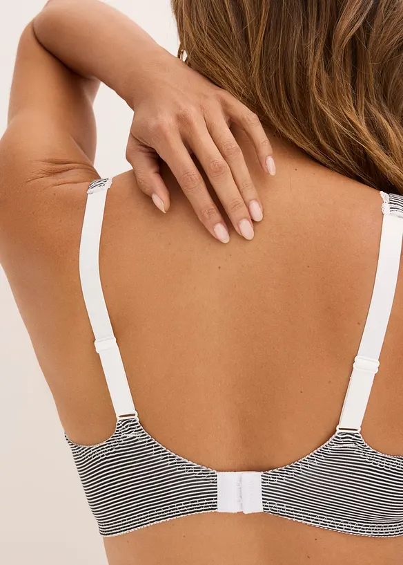 T-skjorte-BH med spiler og &oslash;kologisk bomull (2-pack), bonprix