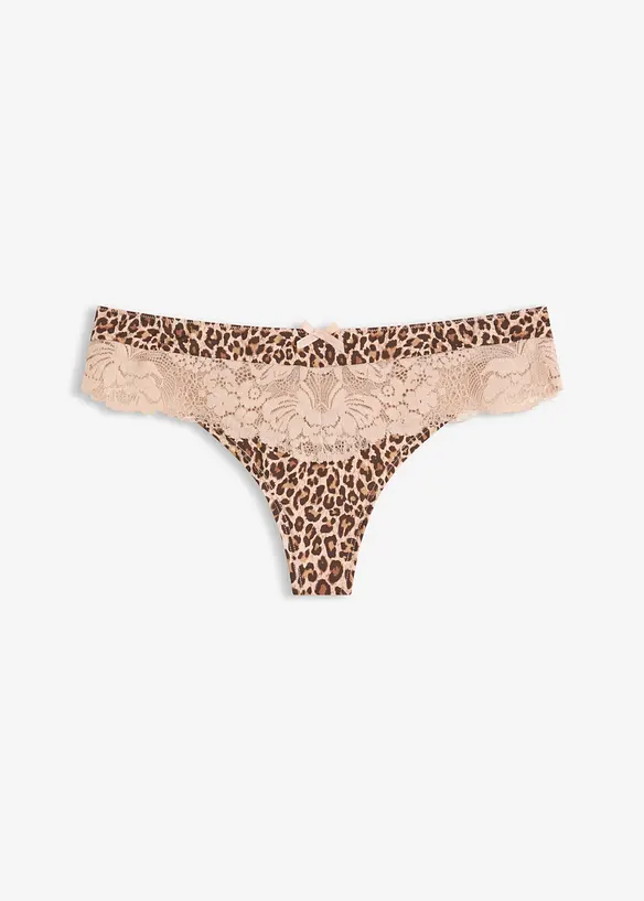 Leopardm&oslash;nstret stringtruse, bonprix