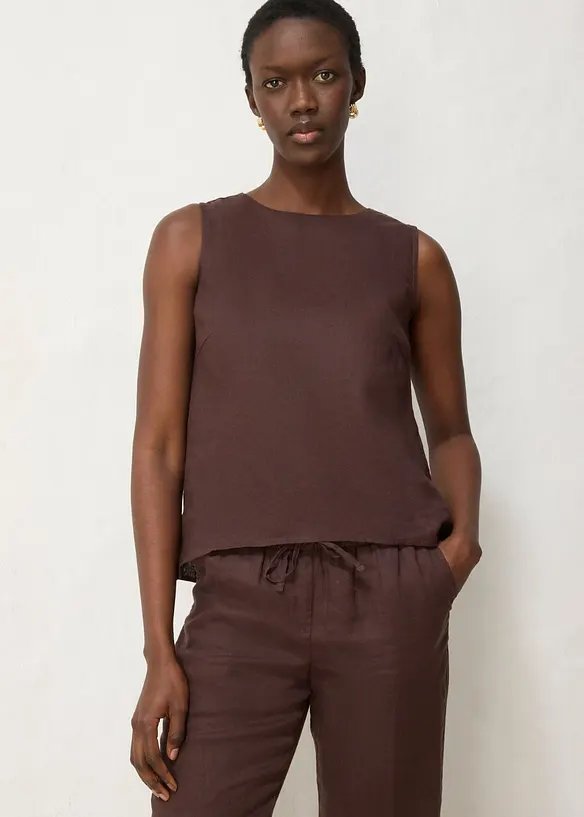 Ermel&oslash;s bluse i 100% lin, bonprix