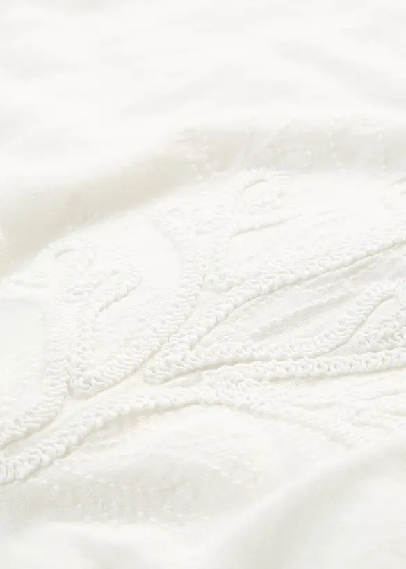 Topp i 100% lin med broderi, bonprix