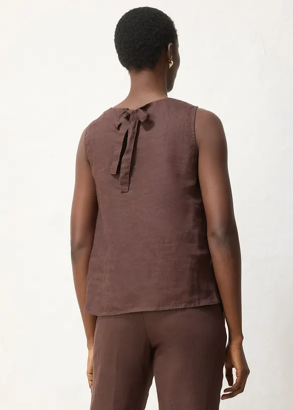 Ermel&oslash;s bluse i 100% lin, bonprix