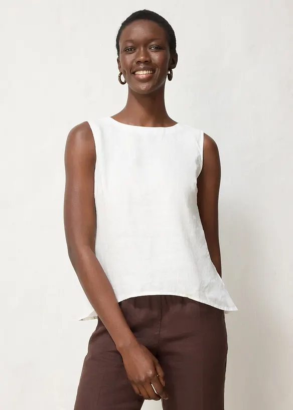 Ermel&oslash;s bluse i 100% lin, bonprix