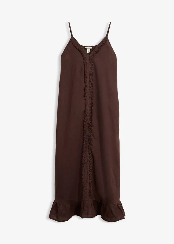 Maxikjole i 100% lin, bonprix