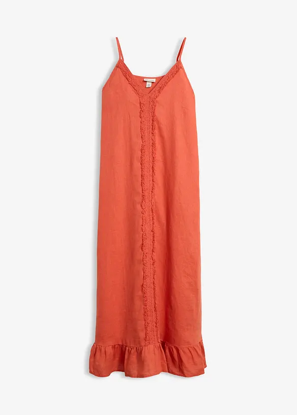 Maxikjole i 100% lin, bonprix