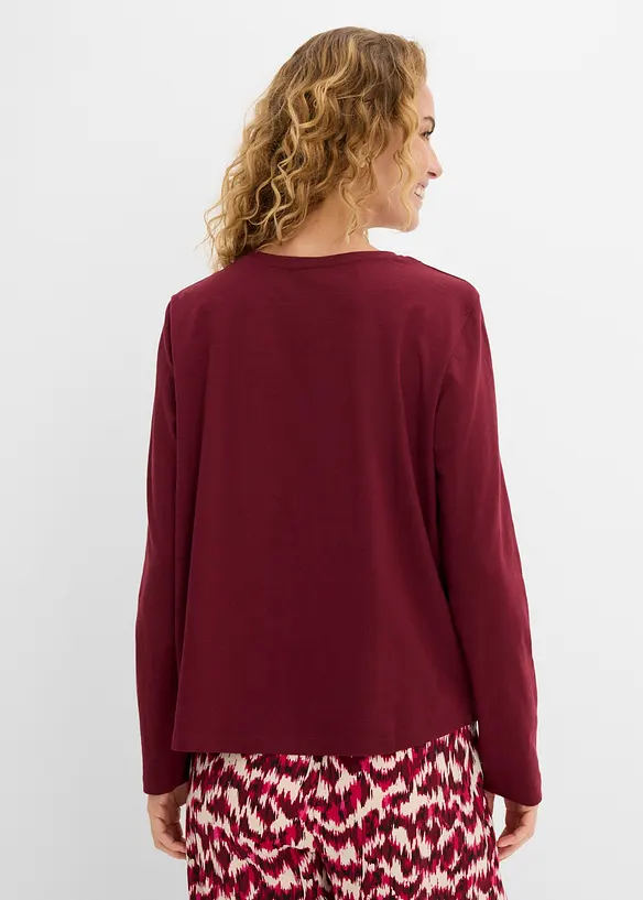 Topp i 100% bomull med blonder, bonprix