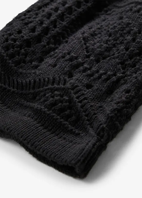 Strikket shorts i bomullsmiks med hullm&oslash;nster, bonprix