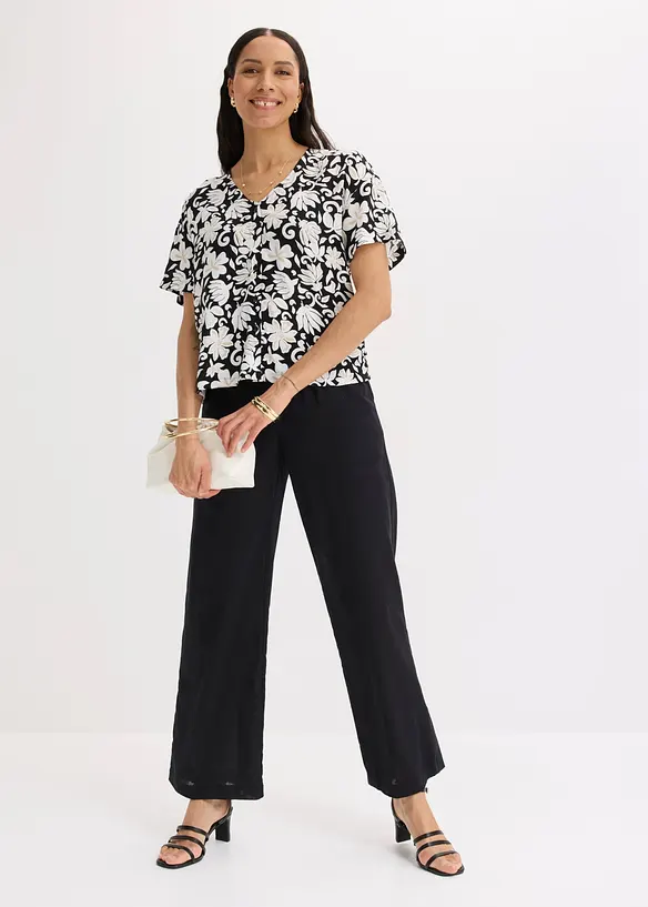 Kortermet bluse i pent fallende viskose, bonprix