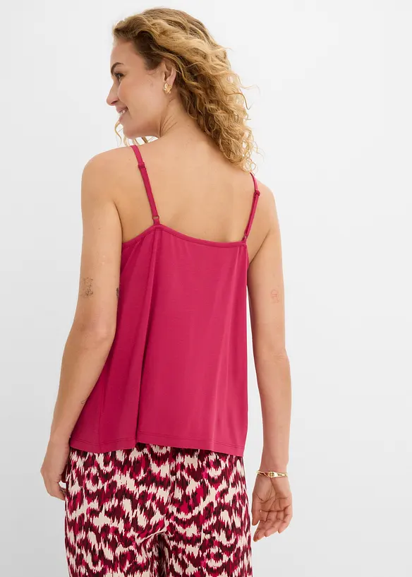 Singlet i lett lyocellmiks med spagettistropper, bonprix