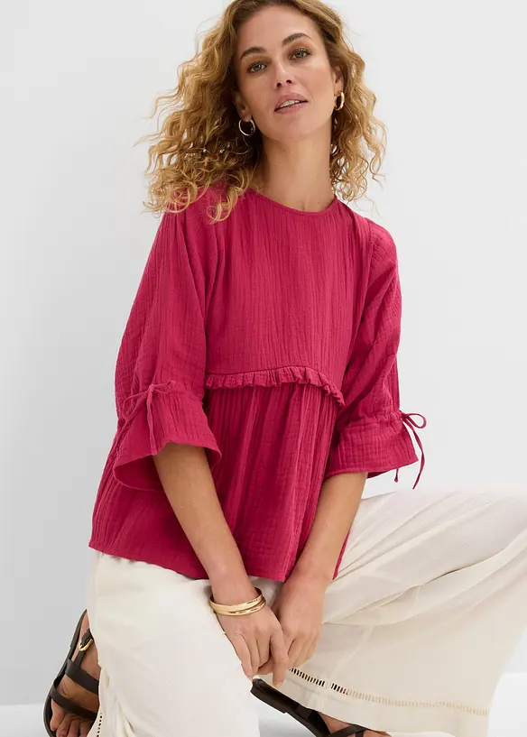 Bluse i luftig musselin, bonprix