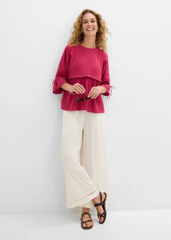 Bluse i luftig musselin, bonprix