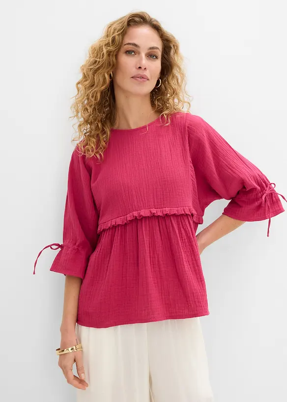 Bluse i luftig musselin, bonprix