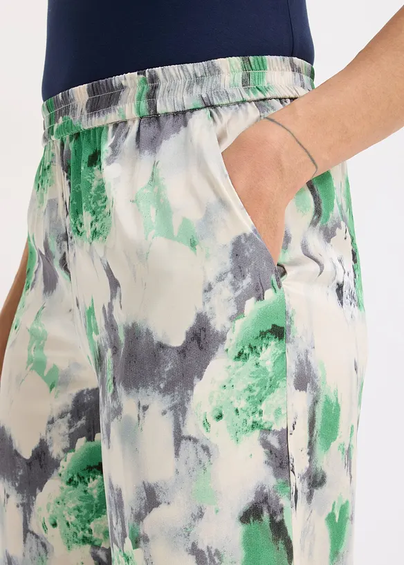 Vid bukse i satenglook, bonprix