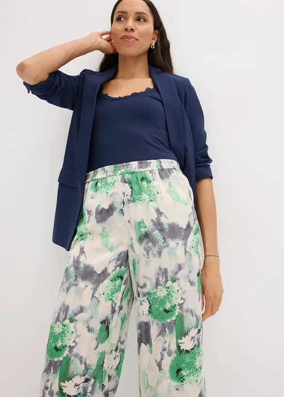 Vid bukse i satenglook, bonprix