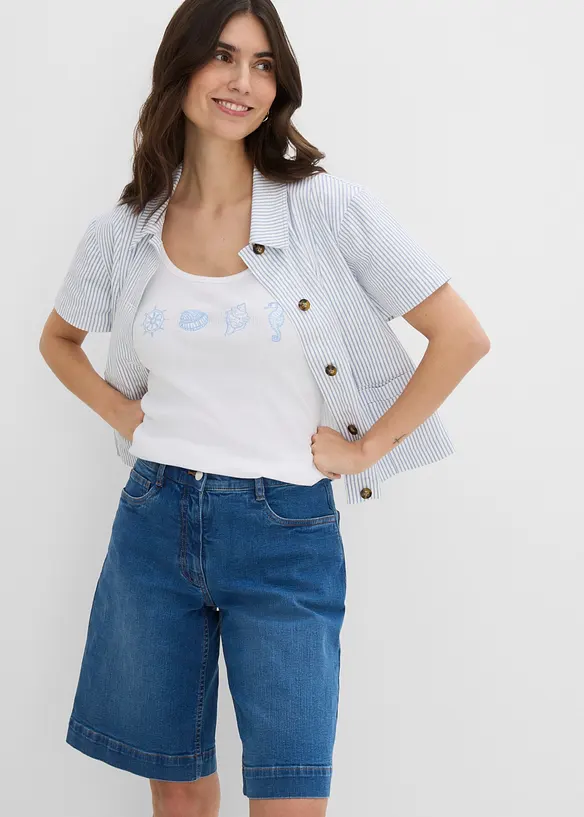 Ribbet singlet i 100% &oslash;kologisk bomull, bonprix