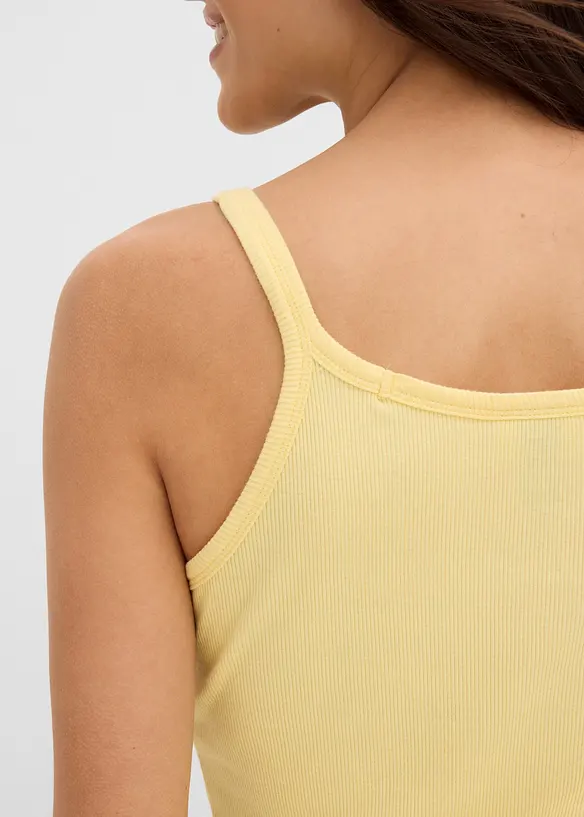 Ribbet singlet i 100% &oslash;kologisk bomull, bonprix