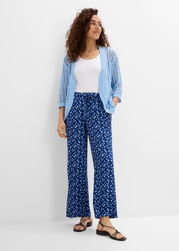 Cardigan med hullm&oslash;nster og paljetter, bonprix