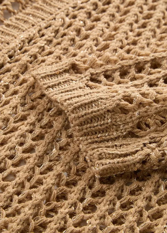 Cardigan med hullm&oslash;nster og paljetter, bonprix