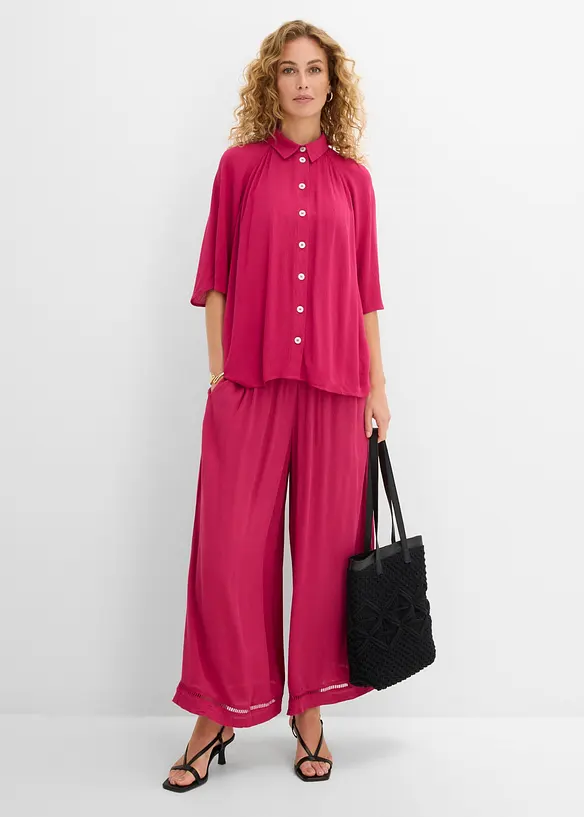 Oversized bluse av strukturert viskose, bonprix
