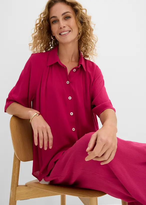 Oversized bluse av strukturert viskose, bonprix