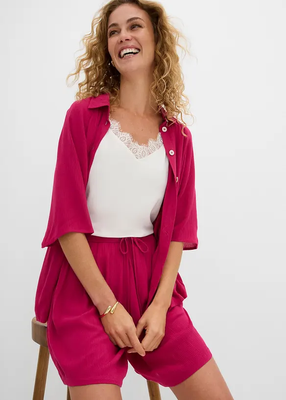 Pull on-shorts i strukturert viskose, bonprix