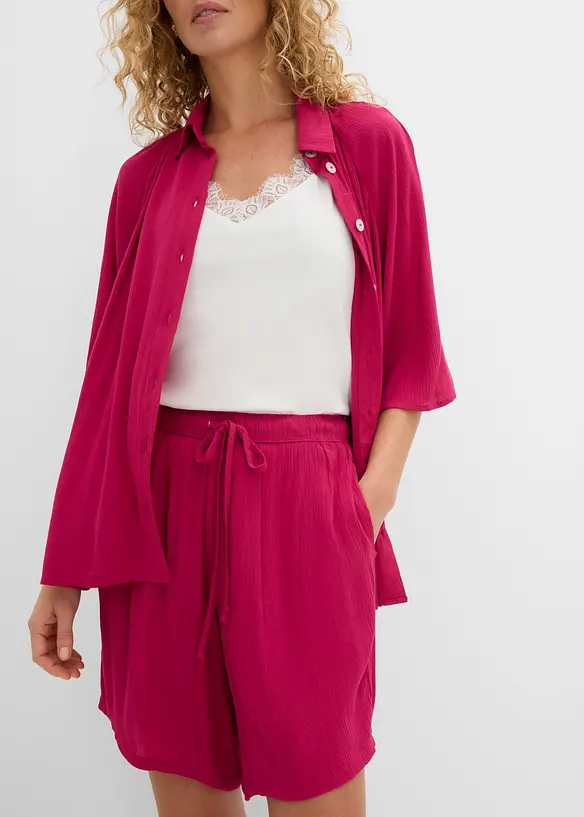 Pull on-shorts i strukturert viskose, bonprix