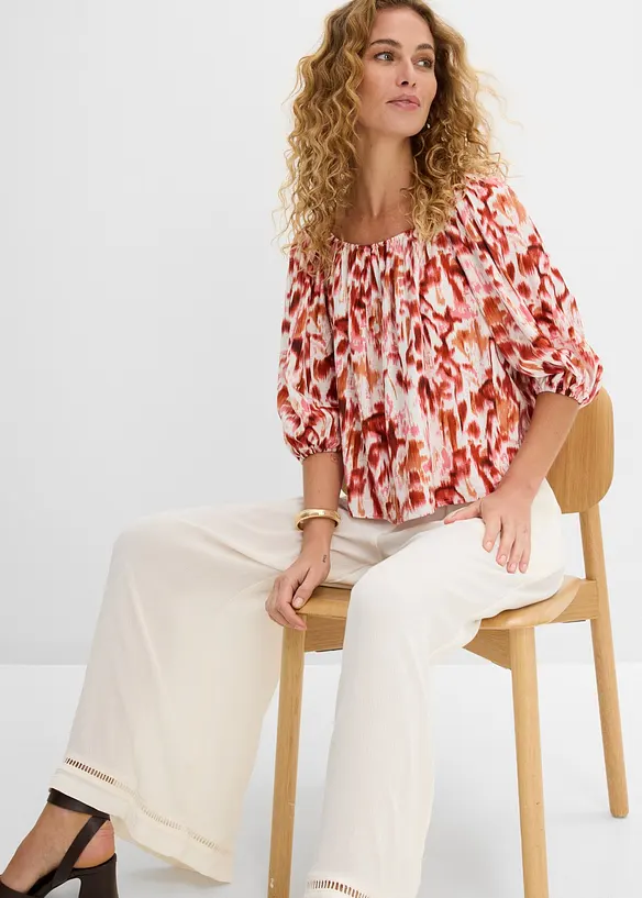 Bluse i lett viskosemiks, bonprix