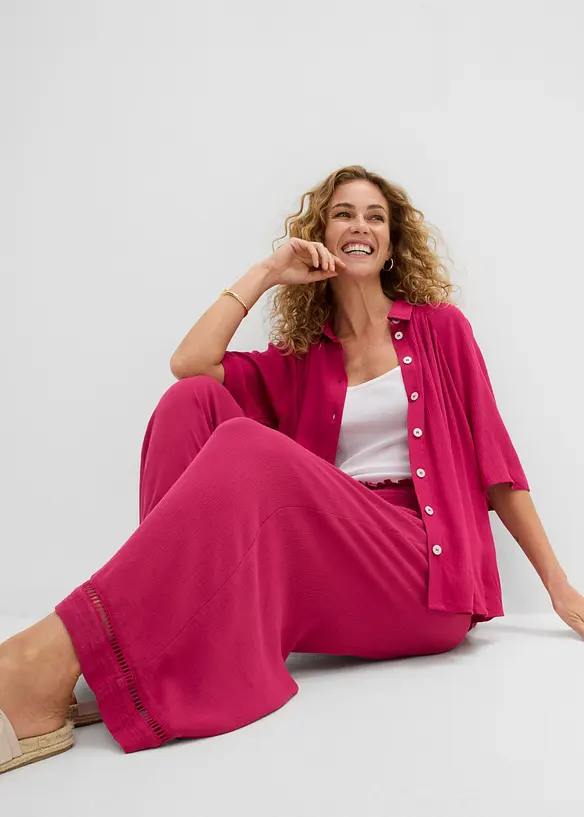 Culotte i strukturert viskose, bonprix