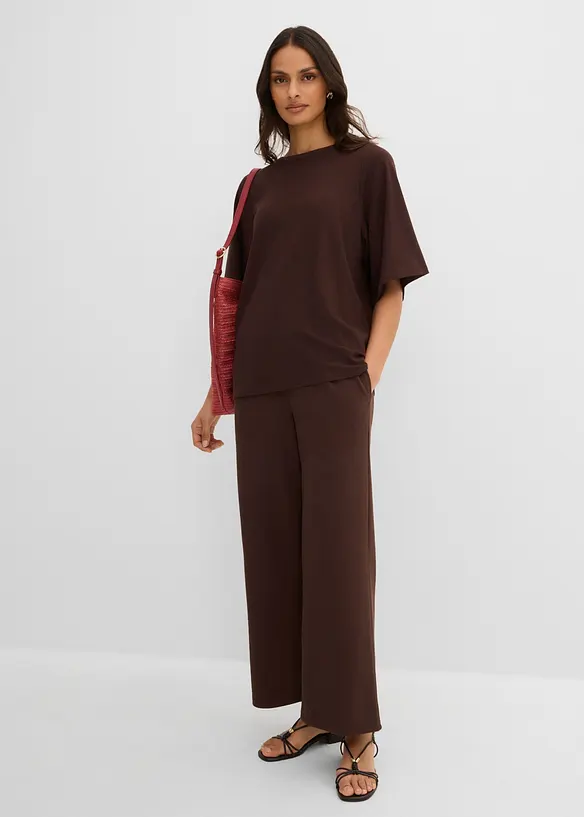 Ribbet topp i viskosemiks, bonprix