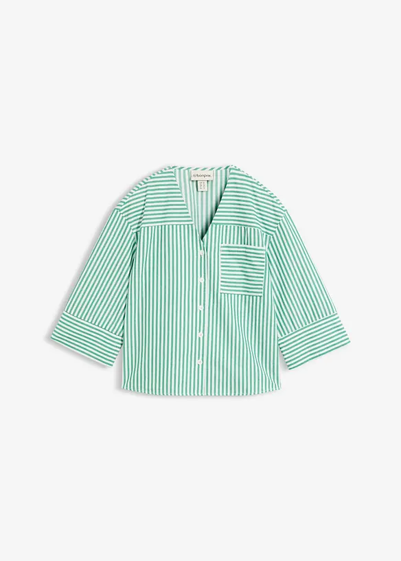 Stripete bluse i 100% bomull, bonprix