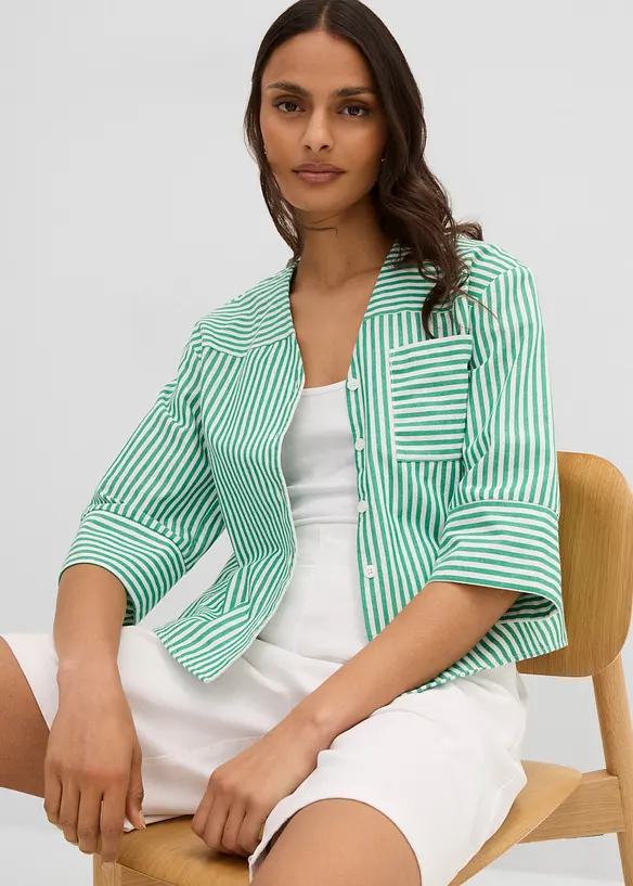 Stripete bluse i 100% bomull, bonprix