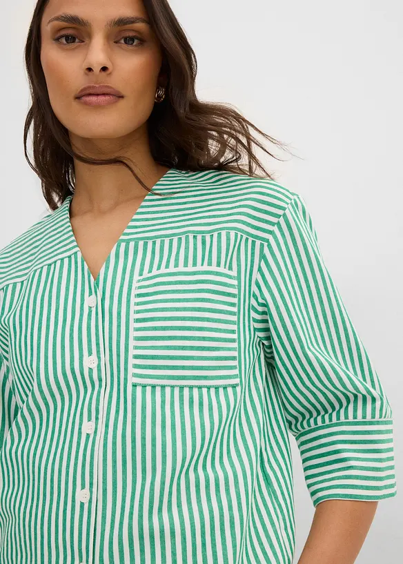 Stripete bluse i 100% bomull, bonprix