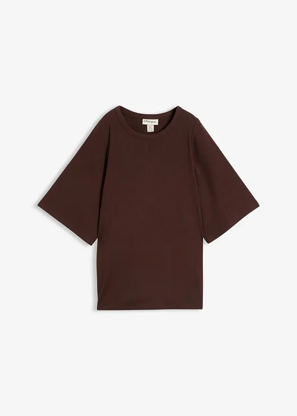 Ribbet topp i viskosemiks, bonprix