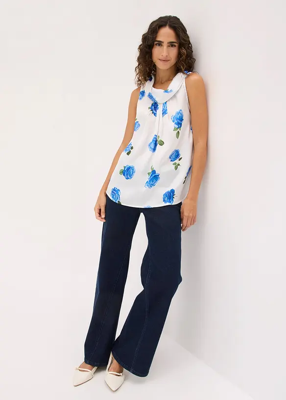 Bluse i sateng med mykt fall, bonprix