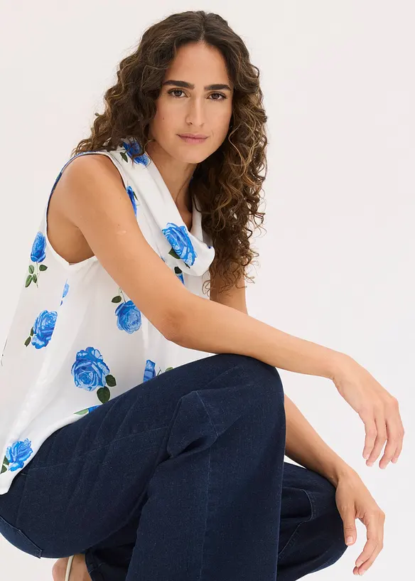 Bluse i sateng med mykt fall, bonprix