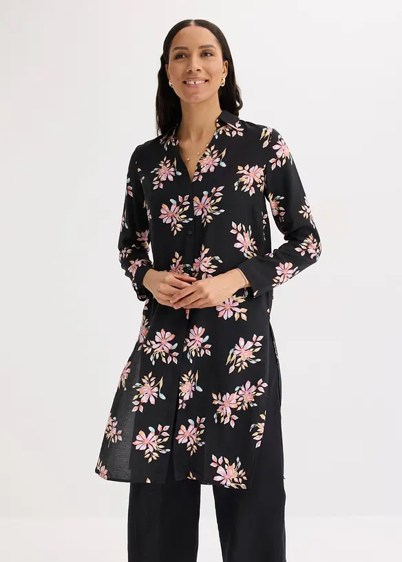 Lang bluse i viskose med pent fall, bonprix