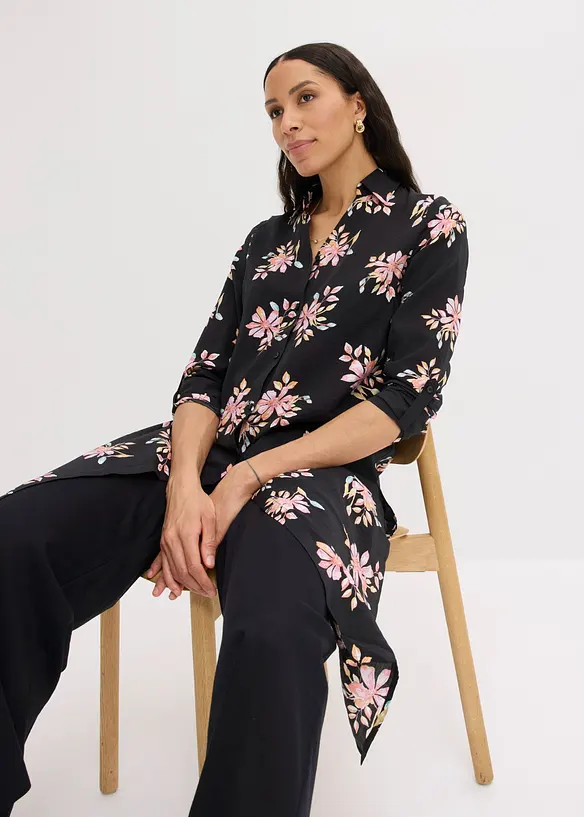 Lang bluse i viskose med pent fall, bonprix