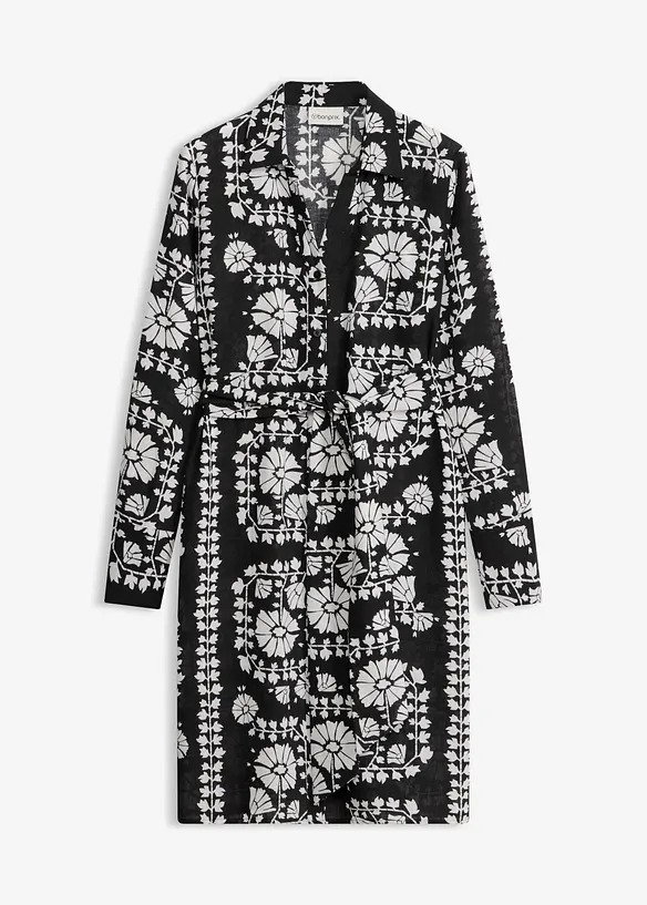 Skjortekjole i linlook, bonprix