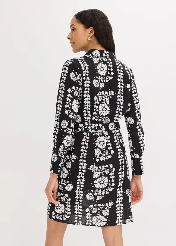 Skjortekjole i linlook, bonprix