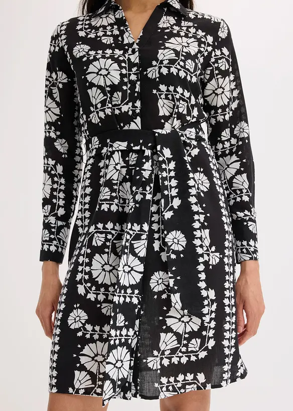 Skjortekjole i linlook, bonprix