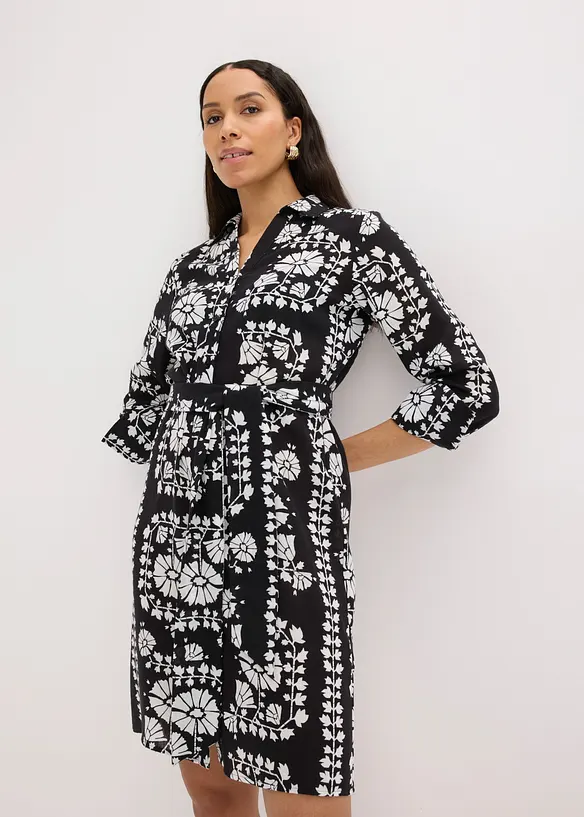 Skjortekjole i linlook, bonprix