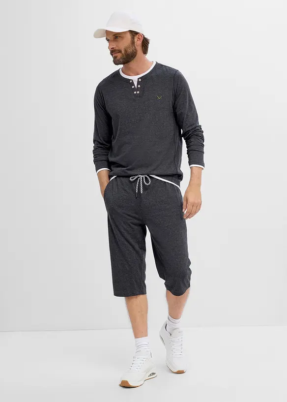 Lang jerseyshorts i 100% &oslash;kologisk bomull (2-pack), bonprix