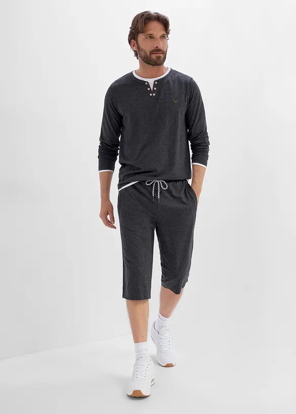 Lang jerseyshorts i 100% &oslash;kologisk bomull (2-pack), bonprix
