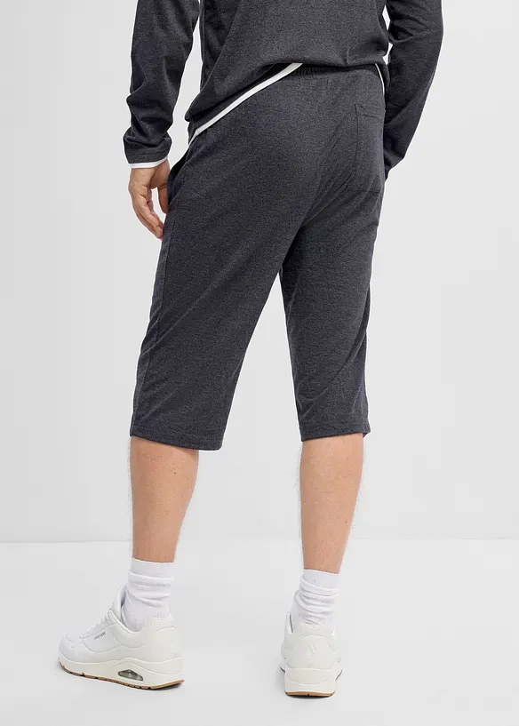 Lang jerseyshorts i 100% &oslash;kologisk bomull (2-pack), bonprix