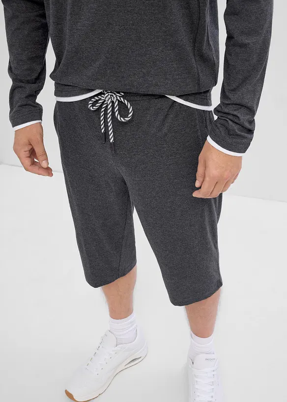 Lang jerseyshorts i 100% &oslash;kologisk bomull (2-pack), bonprix